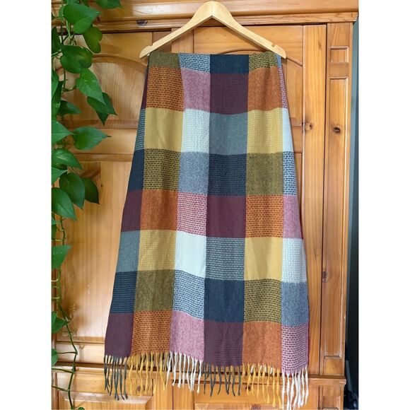 Celtic Tartan Plaid patchwork Scarf Wool Blend  74”X27” - Picture 3 of 8